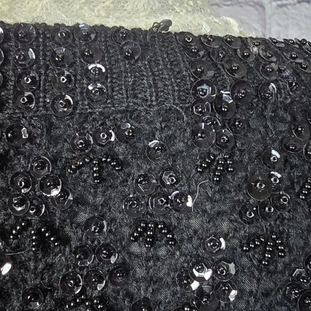 Imperial Imports 1950-60s - Sequin, beaded, and Lined - Black Sweater, Women's X - Picture 9 of 9